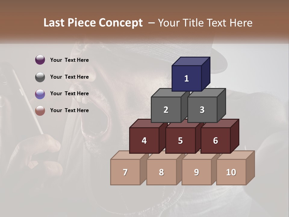 A Man In A Hat Holding A Cell Phone PowerPoint Template