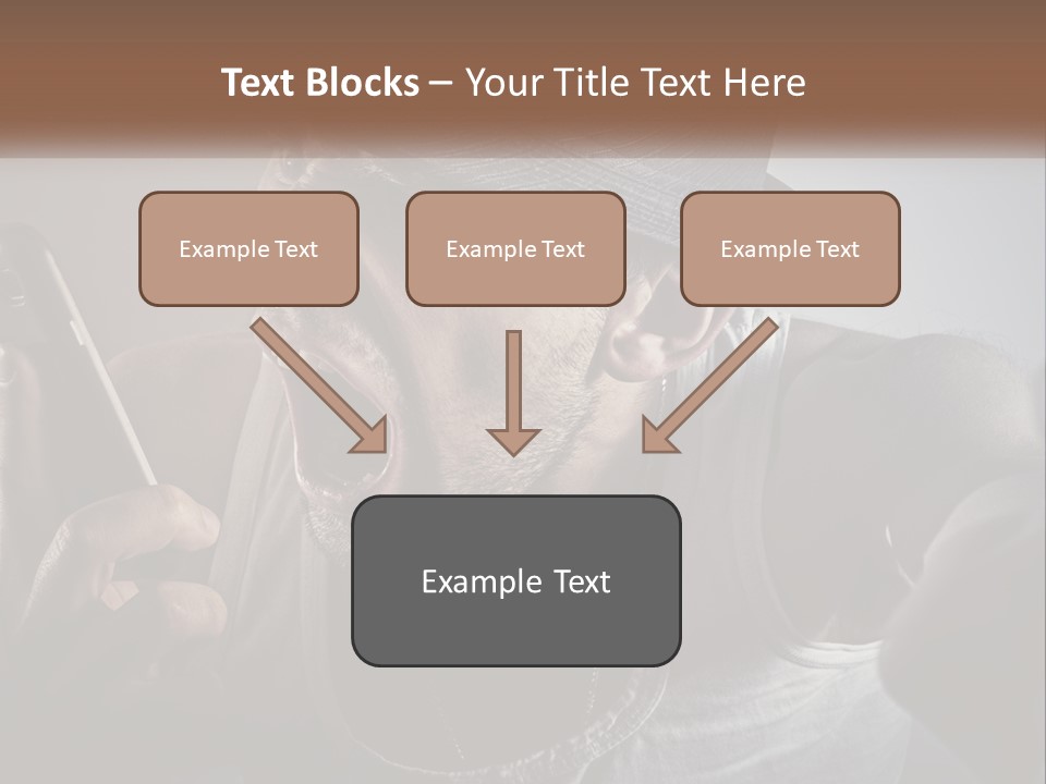 A Man In A Hat Holding A Cell Phone PowerPoint Template