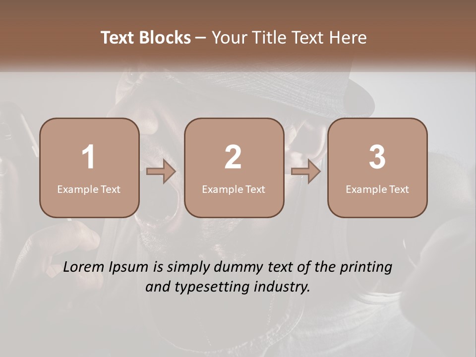 A Man In A Hat Holding A Cell Phone PowerPoint Template