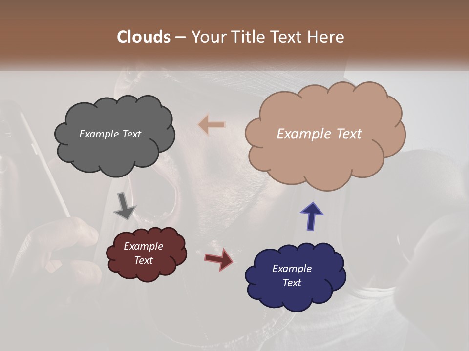 A Man In A Hat Holding A Cell Phone PowerPoint Template
