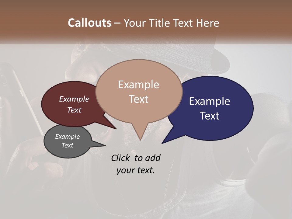 A Man In A Hat Holding A Cell Phone PowerPoint Template