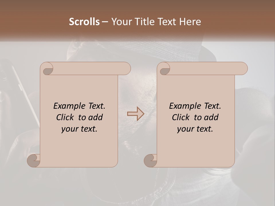 A Man In A Hat Holding A Cell Phone PowerPoint Template