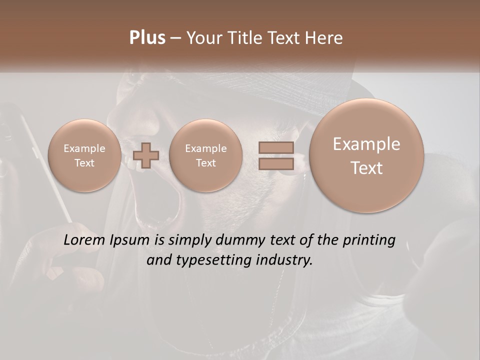 A Man In A Hat Holding A Cell Phone PowerPoint Template