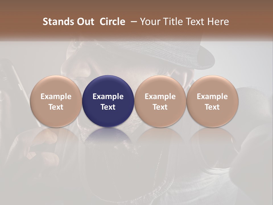 A Man In A Hat Holding A Cell Phone PowerPoint Template