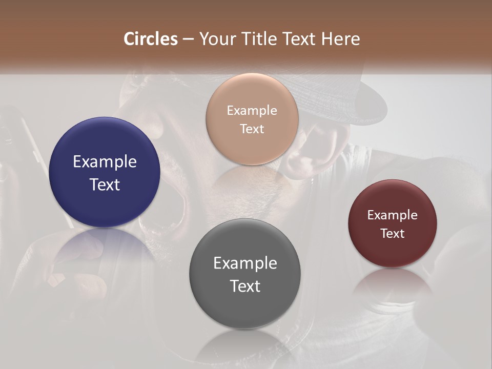 A Man In A Hat Holding A Cell Phone PowerPoint Template