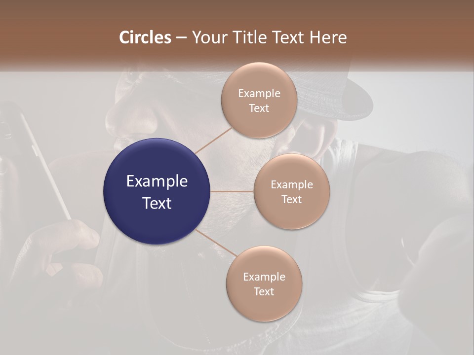 A Man In A Hat Holding A Cell Phone PowerPoint Template