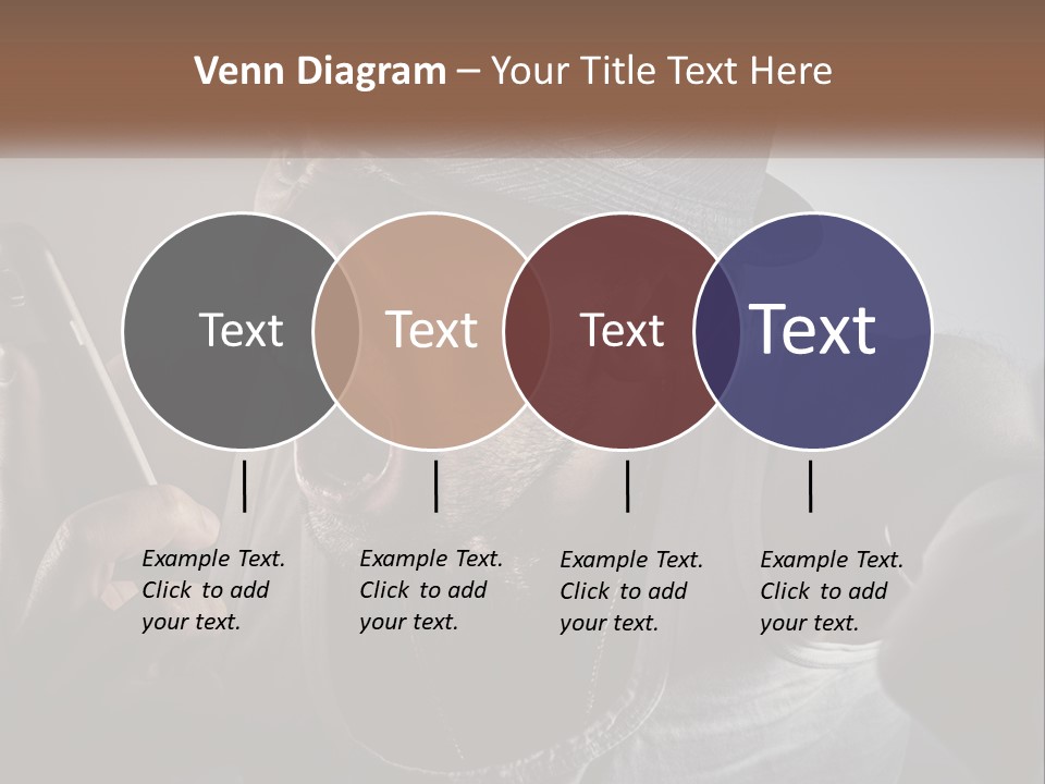 A Man In A Hat Holding A Cell Phone PowerPoint Template