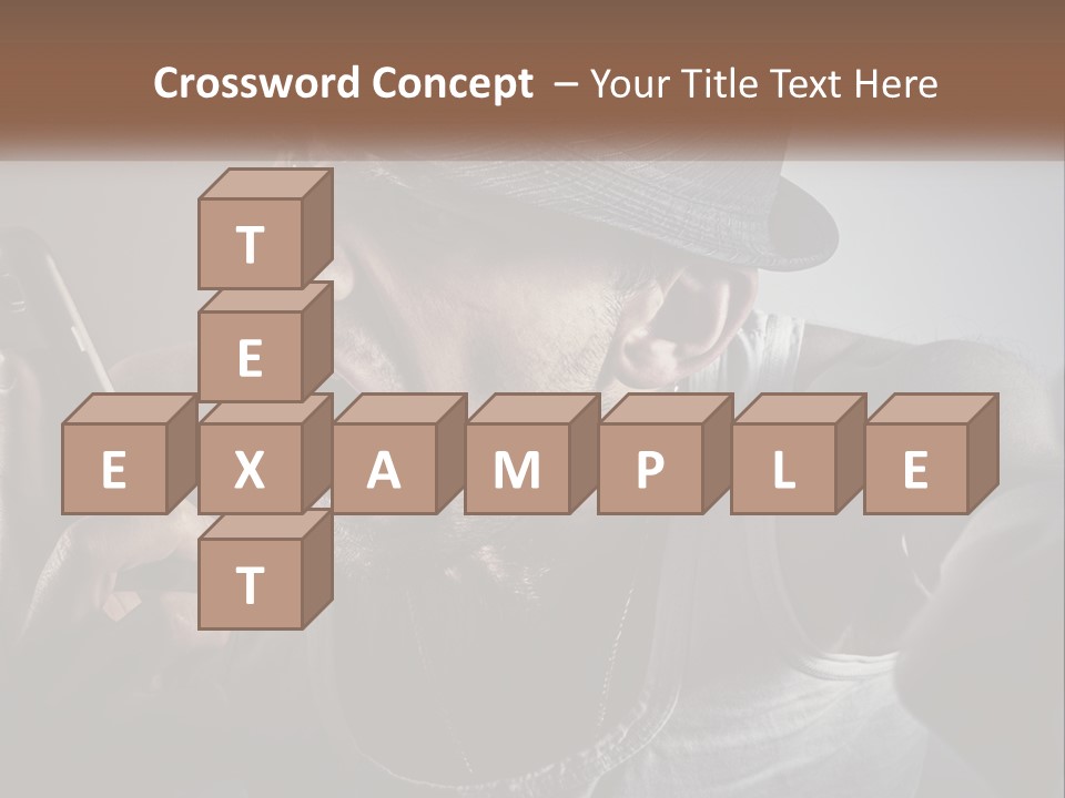 A Man In A Hat Holding A Cell Phone PowerPoint Template