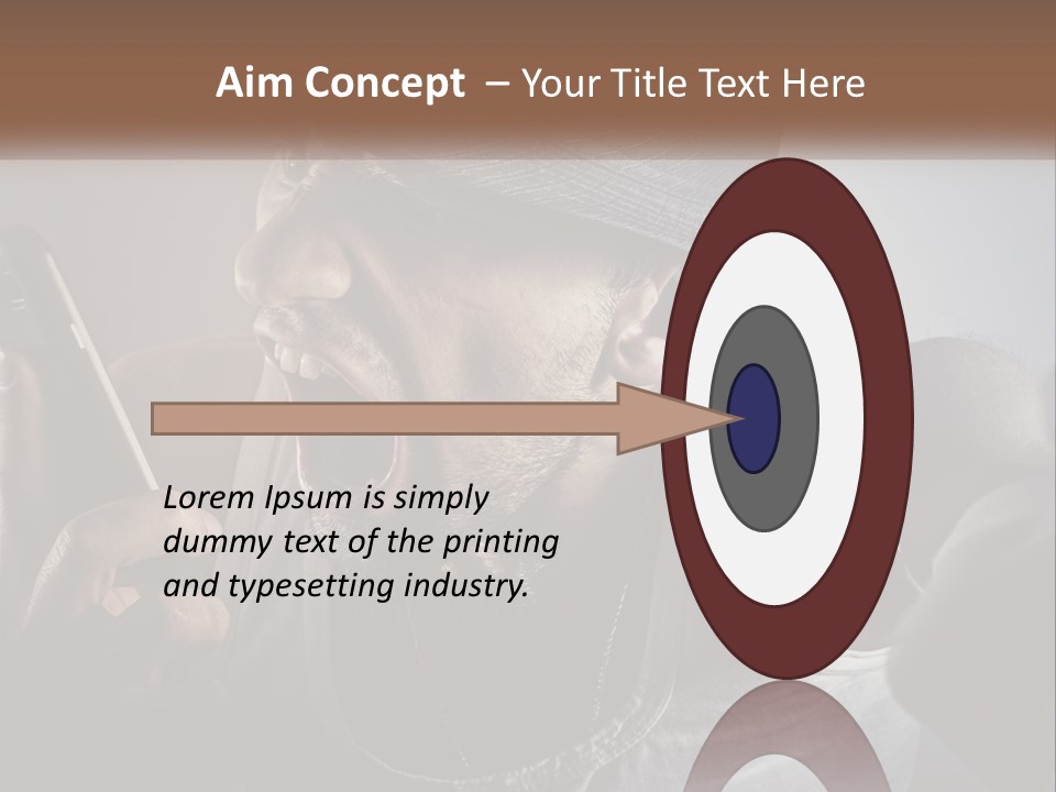 A Man In A Hat Holding A Cell Phone PowerPoint Template