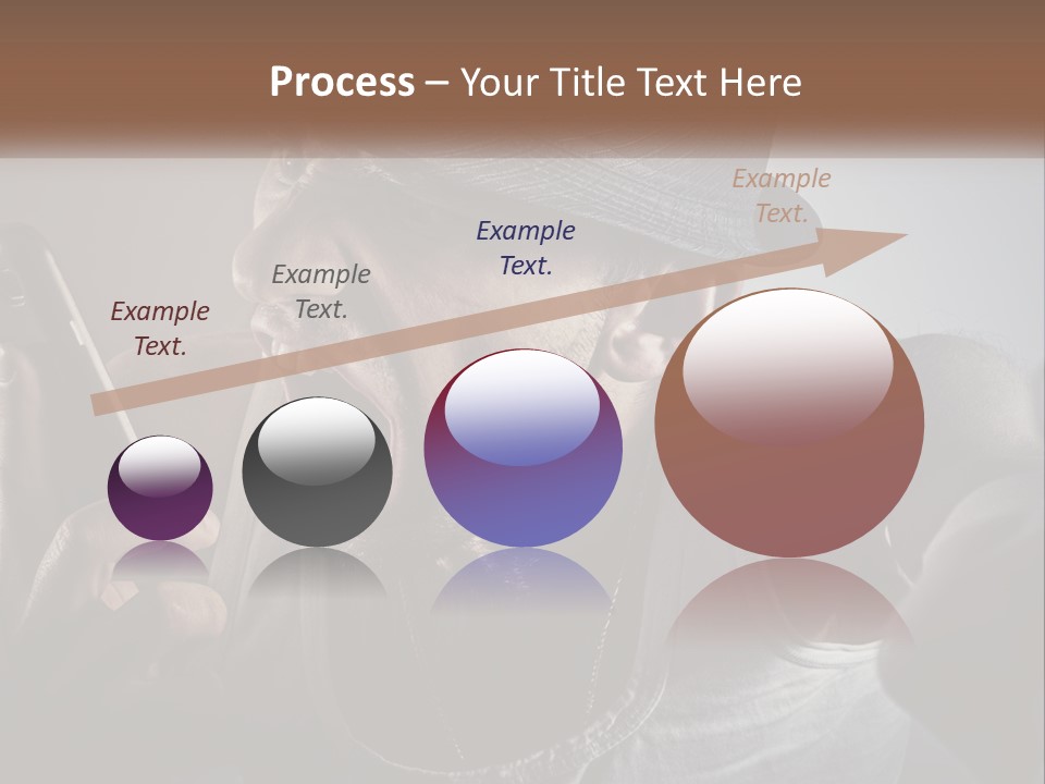 A Man In A Hat Holding A Cell Phone PowerPoint Template
