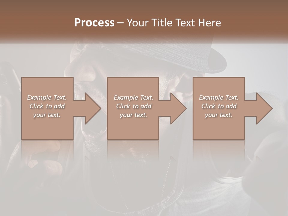 A Man In A Hat Holding A Cell Phone PowerPoint Template