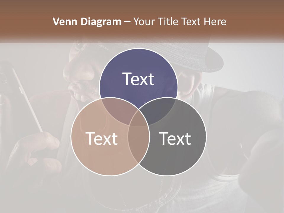 A Man In A Hat Holding A Cell Phone PowerPoint Template