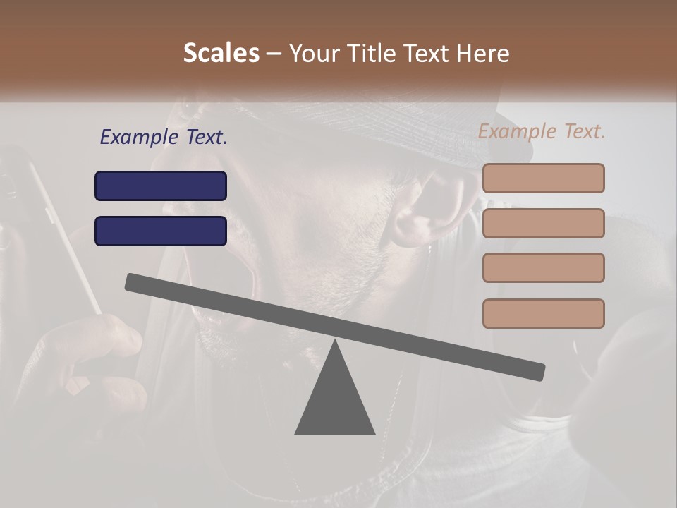 A Man In A Hat Holding A Cell Phone PowerPoint Template