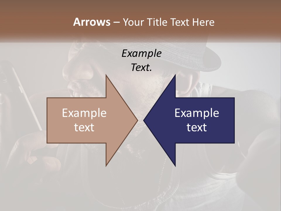 A Man In A Hat Holding A Cell Phone PowerPoint Template