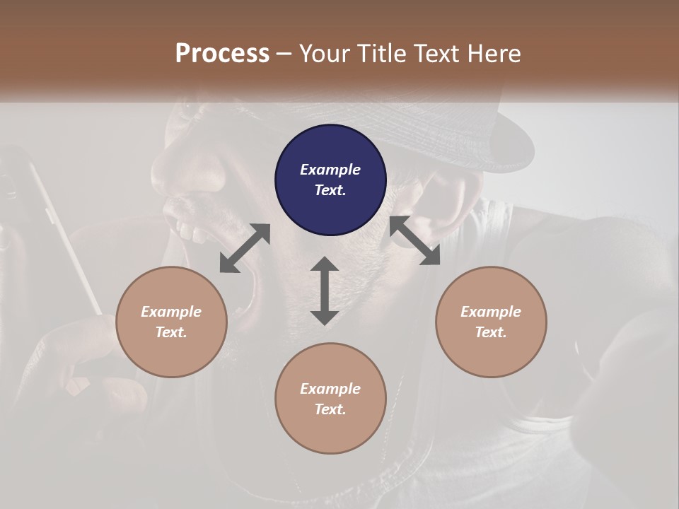 A Man In A Hat Holding A Cell Phone PowerPoint Template