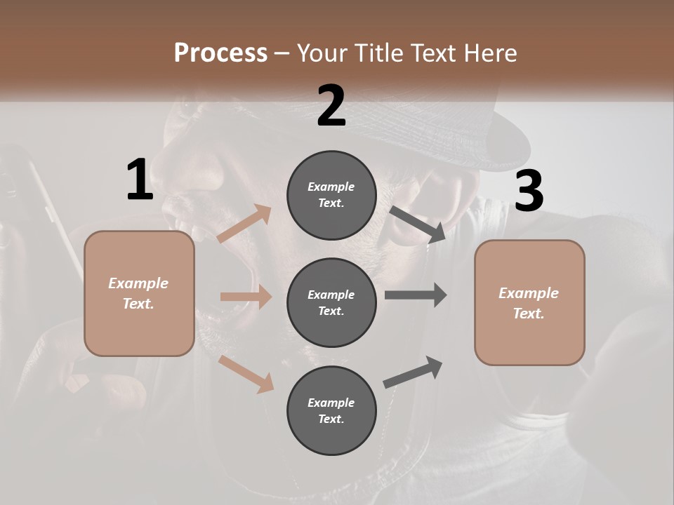 A Man In A Hat Holding A Cell Phone PowerPoint Template