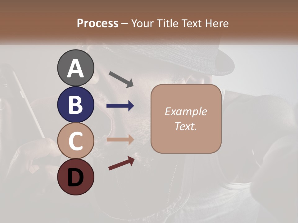 A Man In A Hat Holding A Cell Phone PowerPoint Template