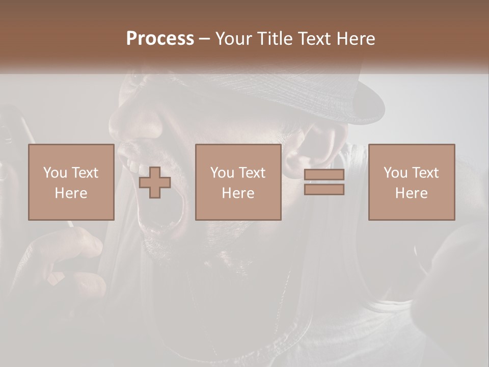 A Man In A Hat Holding A Cell Phone PowerPoint Template