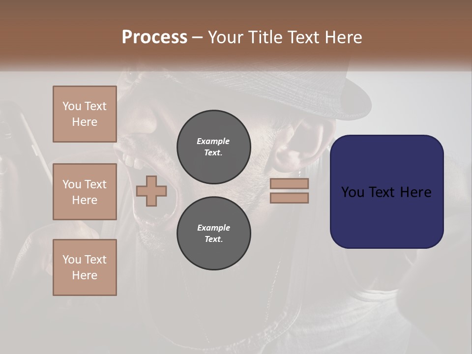 A Man In A Hat Holding A Cell Phone PowerPoint Template