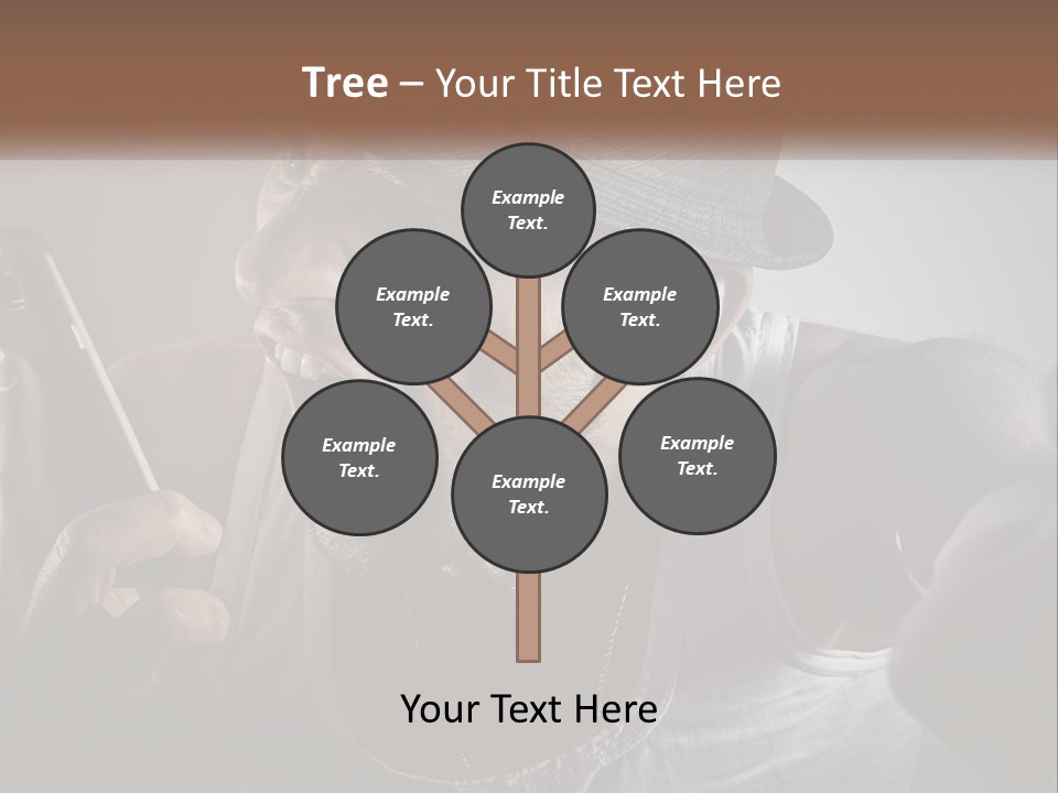 A Man In A Hat Holding A Cell Phone PowerPoint Template