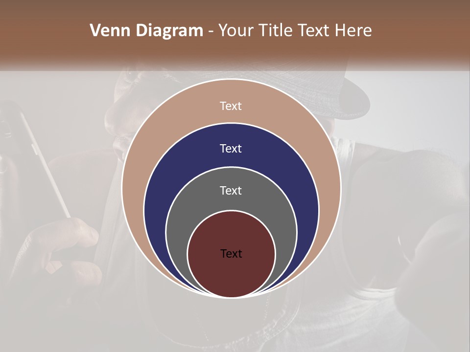 A Man In A Hat Holding A Cell Phone PowerPoint Template