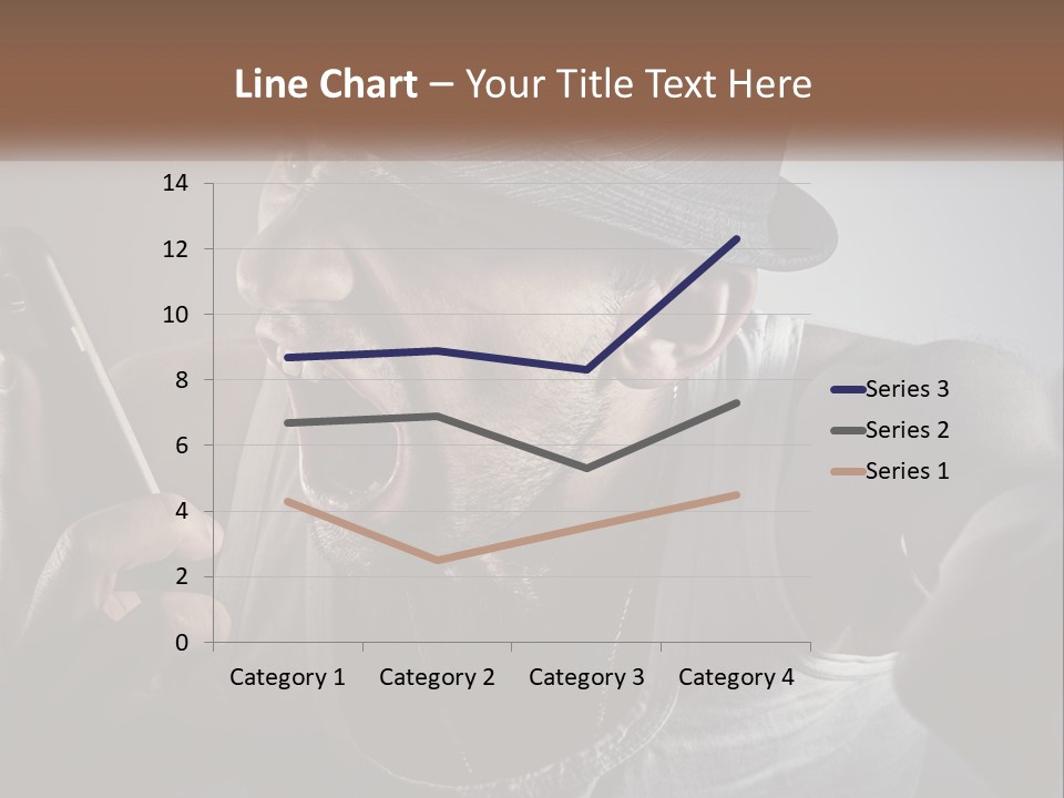A Man In A Hat Holding A Cell Phone PowerPoint Template