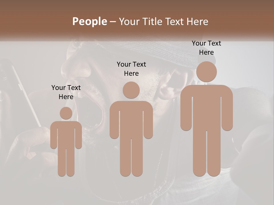 A Man In A Hat Holding A Cell Phone PowerPoint Template