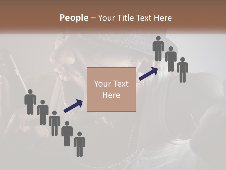 A Man In A Hat Holding A Cell Phone PowerPoint Template