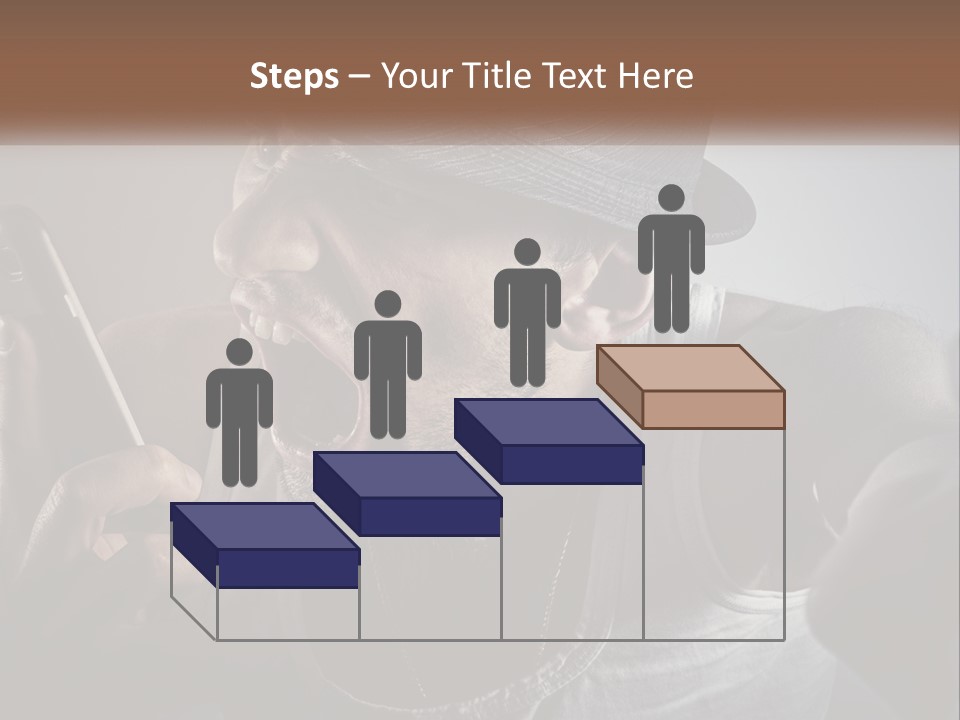 A Man In A Hat Holding A Cell Phone PowerPoint Template
