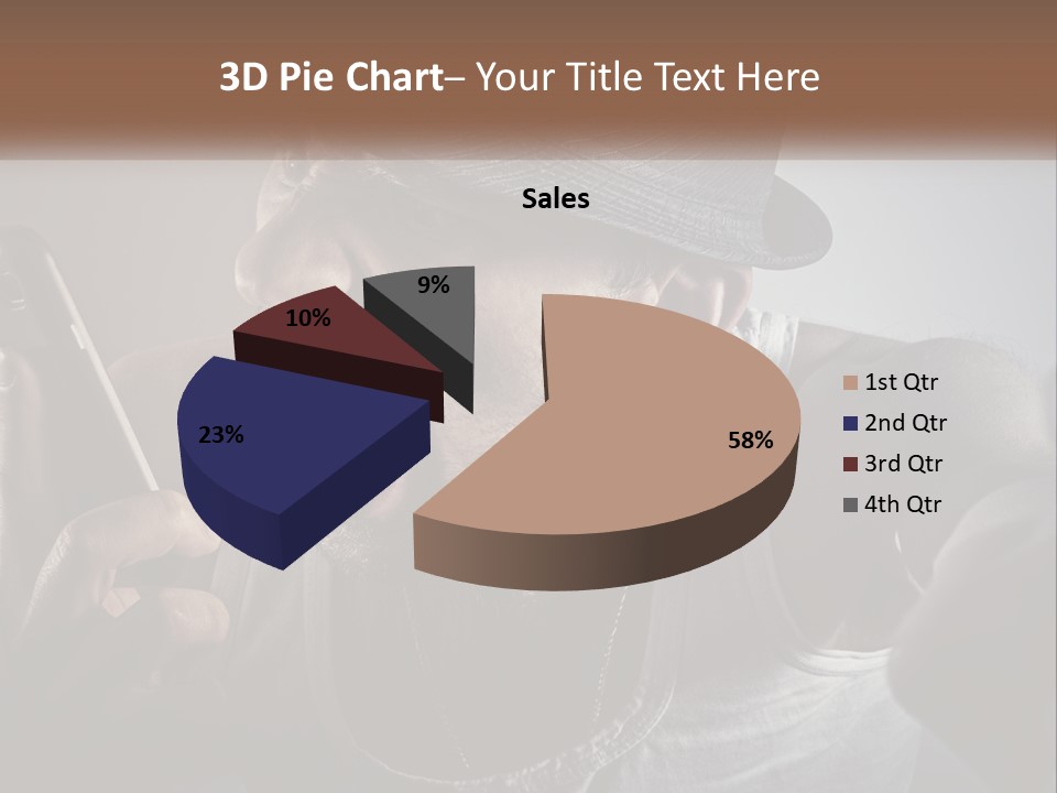 A Man In A Hat Holding A Cell Phone PowerPoint Template