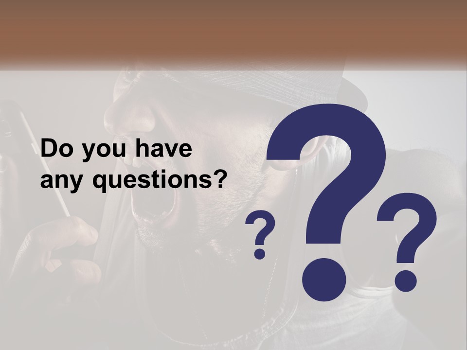 A Man In A Hat Holding A Cell Phone PowerPoint Template