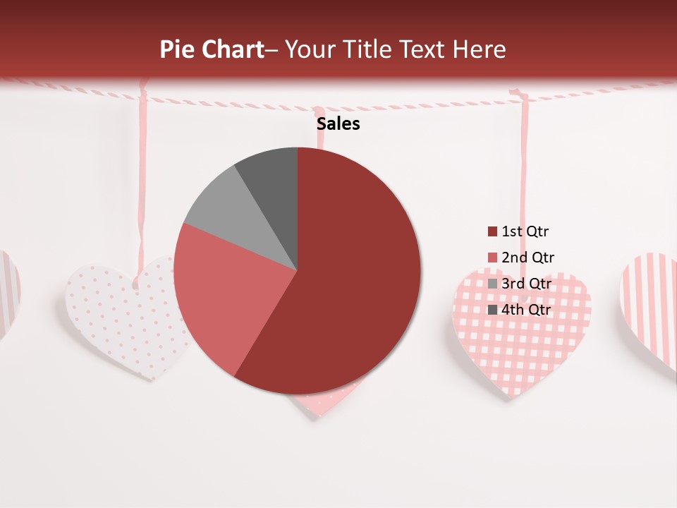 A Group Of Hearts Hanging From A Line PowerPoint Template