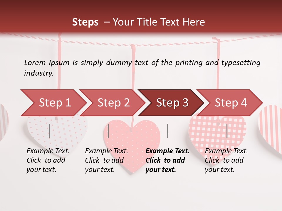 A Group Of Hearts Hanging From A Line PowerPoint Template