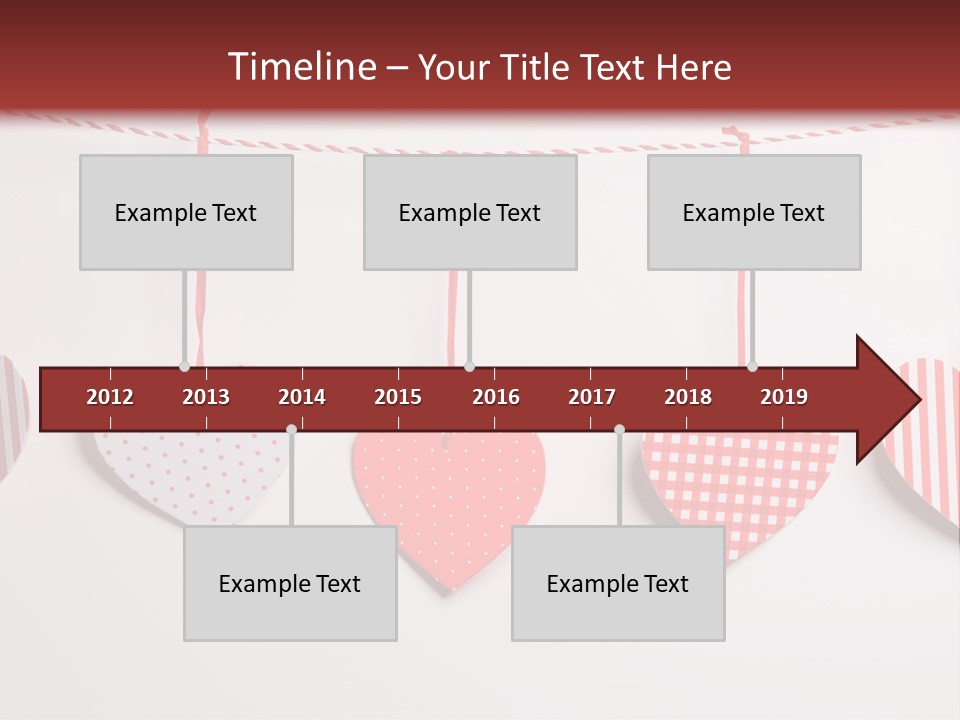 A Group Of Hearts Hanging From A Line PowerPoint Template