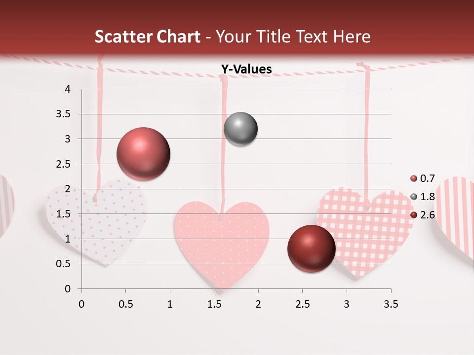 A Group Of Hearts Hanging From A Line PowerPoint Template