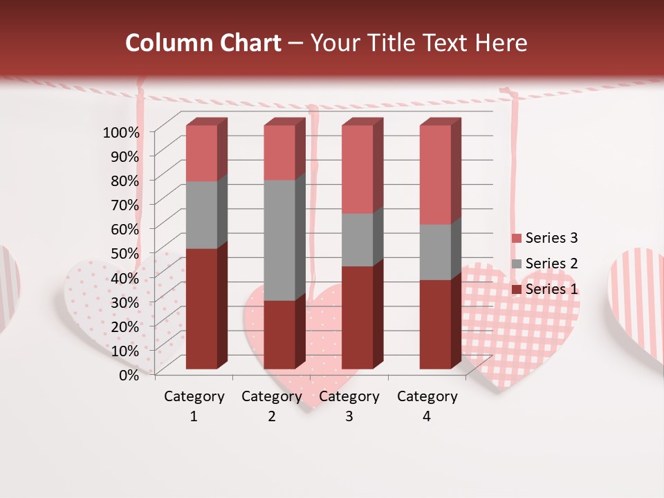 A Group Of Hearts Hanging From A Line PowerPoint Template
