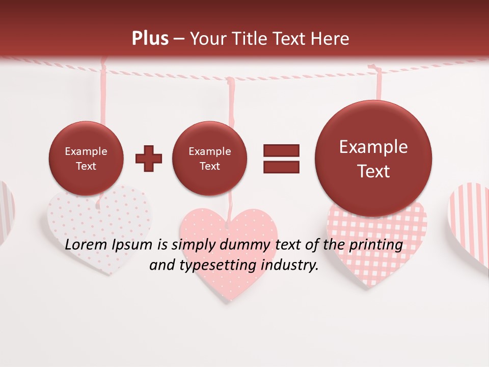 A Group Of Hearts Hanging From A Line PowerPoint Template