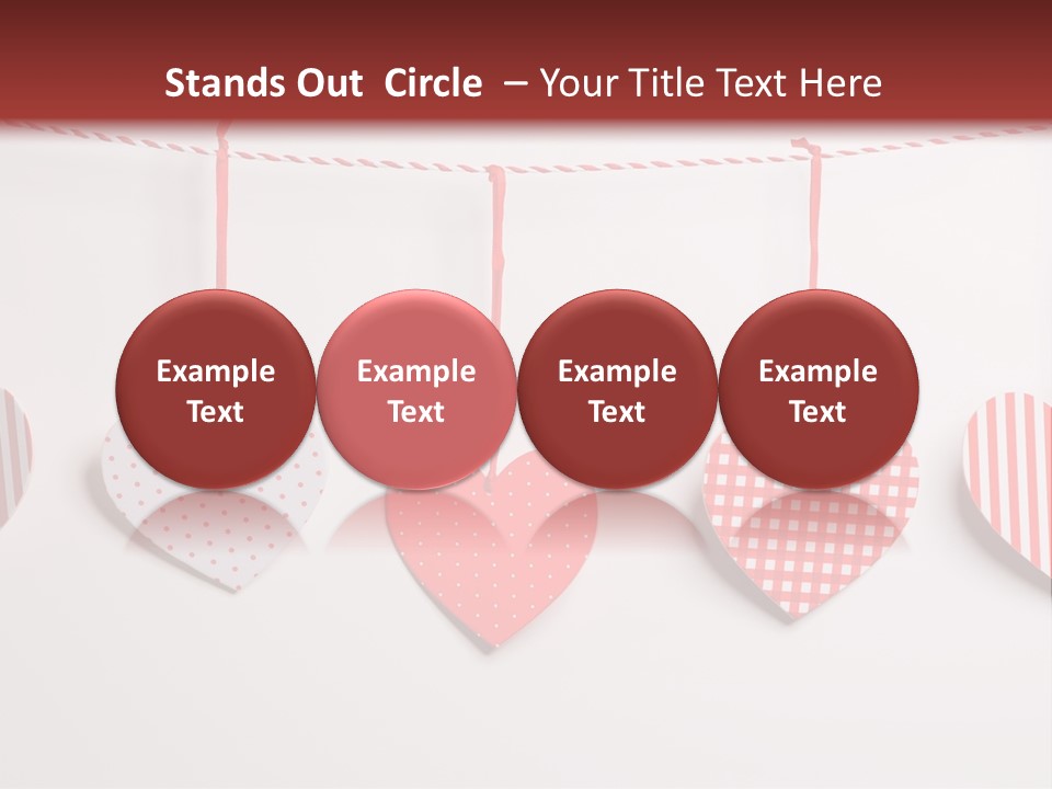 A Group Of Hearts Hanging From A Line PowerPoint Template