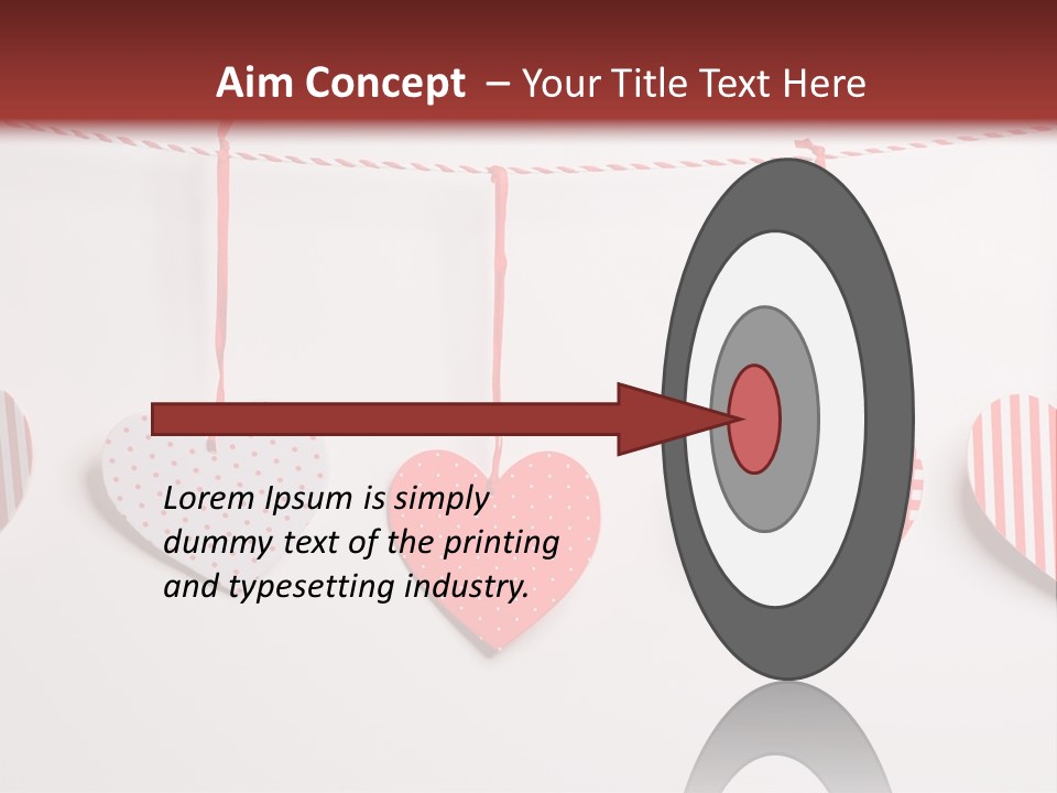 A Group Of Hearts Hanging From A Line PowerPoint Template