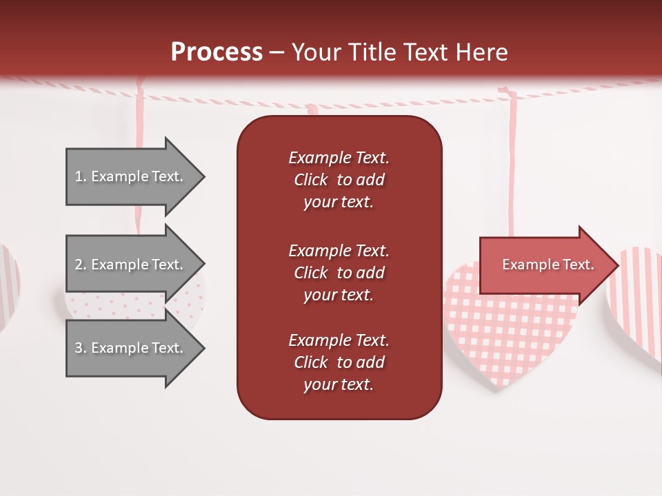 A Group Of Hearts Hanging From A Line PowerPoint Template