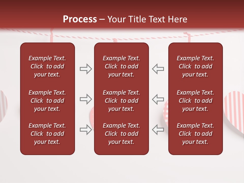 A Group Of Hearts Hanging From A Line PowerPoint Template