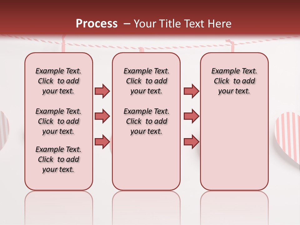 A Group Of Hearts Hanging From A Line PowerPoint Template