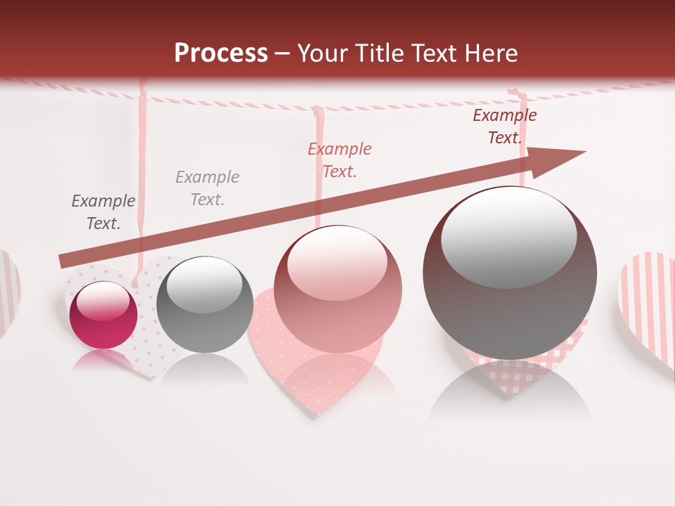A Group Of Hearts Hanging From A Line PowerPoint Template