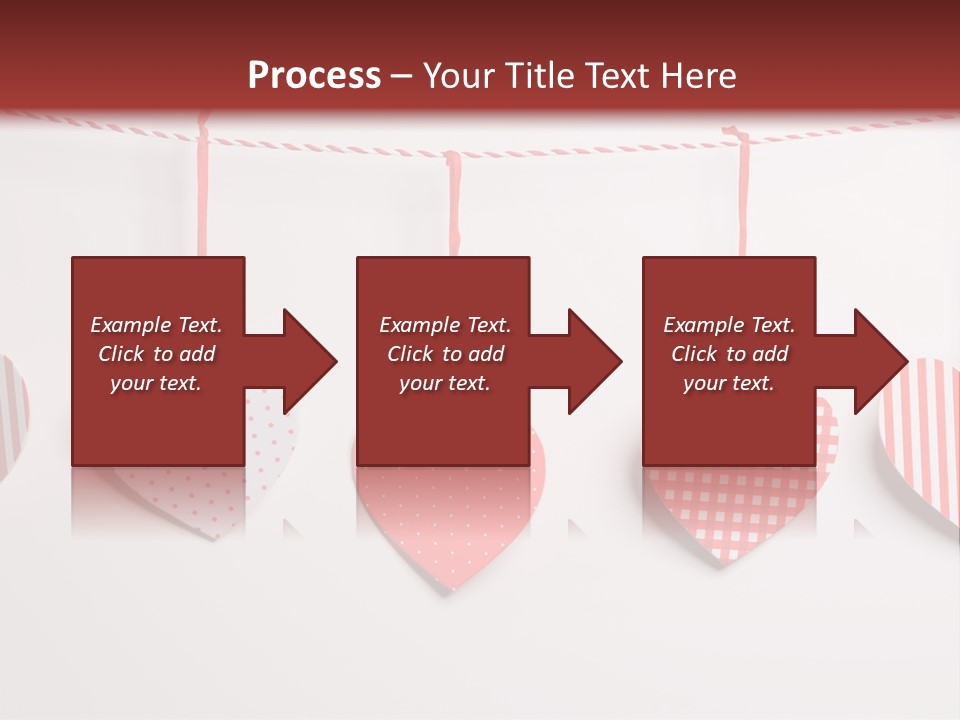 A Group Of Hearts Hanging From A Line PowerPoint Template