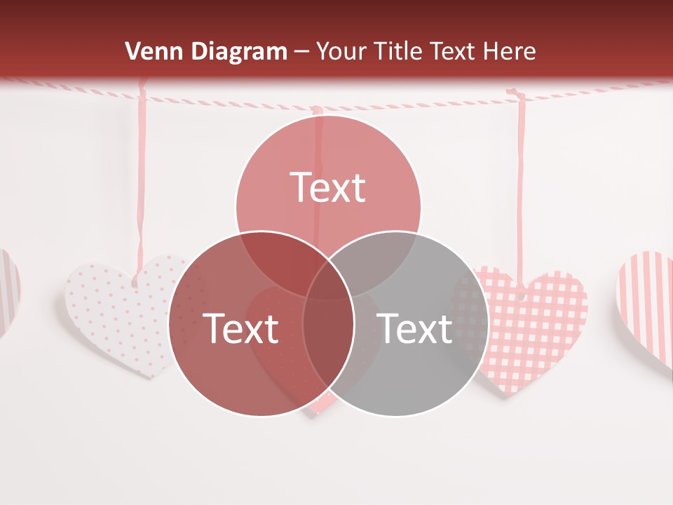 A Group Of Hearts Hanging From A Line PowerPoint Template