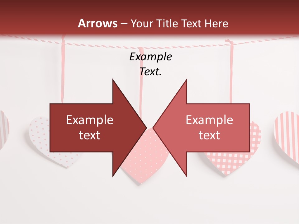 A Group Of Hearts Hanging From A Line PowerPoint Template
