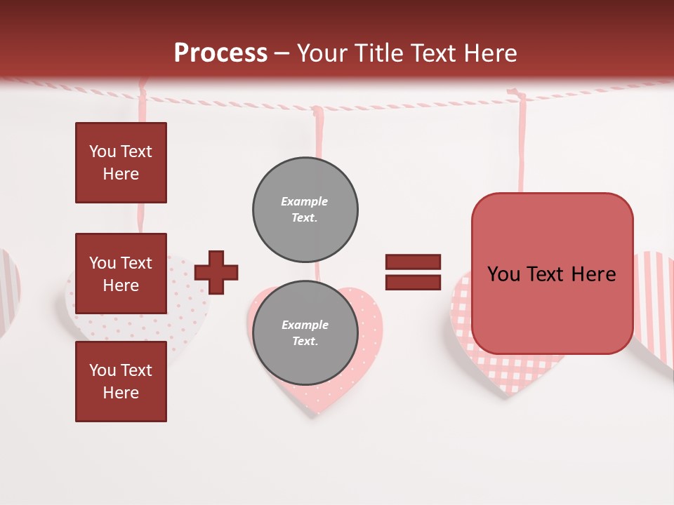A Group Of Hearts Hanging From A Line PowerPoint Template