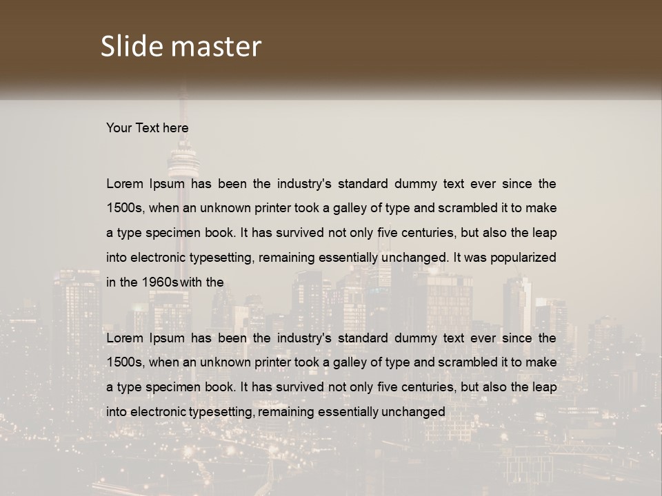 A Cityscape With The Words Name Of Presentation On It PowerPoint Template