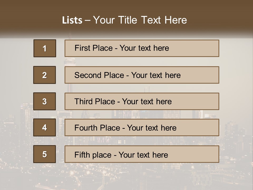 A Cityscape With The Words Name Of Presentation On It PowerPoint Template