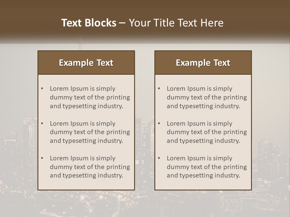 A Cityscape With The Words Name Of Presentation On It PowerPoint Template